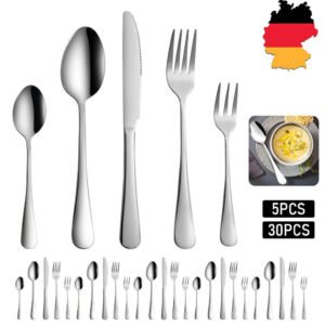5-Piece Stainless Steel Cutlery Set – Rustproof, Table Cutlery for 1 Person